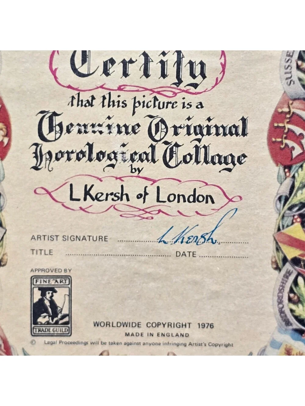 Vintage 1970 L Kersh of London Horological Collage Rolls-Royce Landaulette 1903
